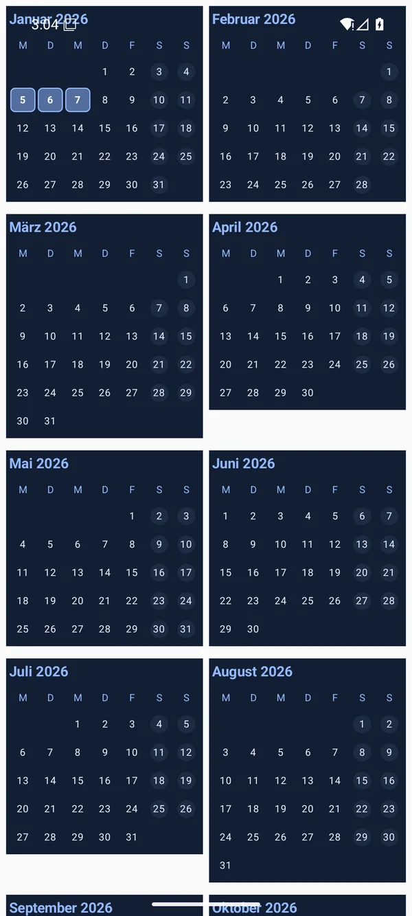 RCCalender – Projektvorschau